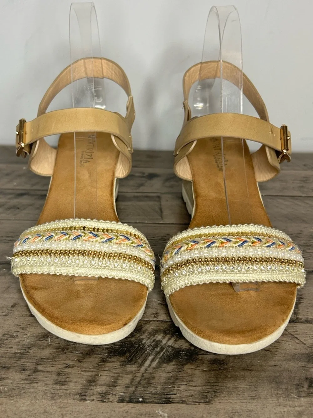 Patricia by Spring Step Embellished Wedge Heel Sandals